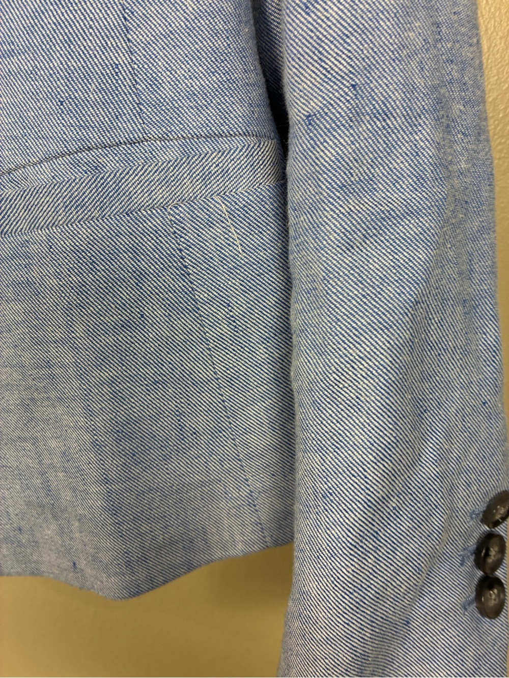 Banana Republic Classic Blazer Jacket Linen Blend Chambray Blue Sz 0 - Picture 8 of 12